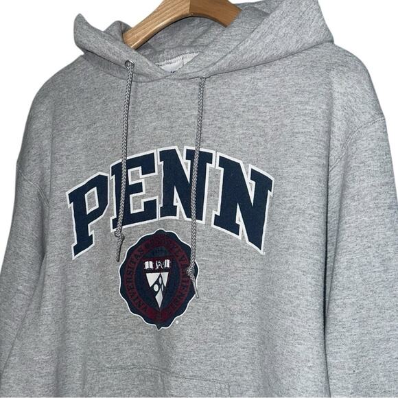Champion Vintage Size M Heather Gray University of Penn UPENN Hoodie Sweatshirt - Picture 1 of 6